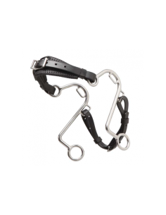 Hackamore in S-shape made of stainless steel