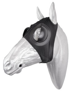 Stretch race hood - full cup visor with slots black