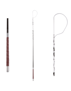 BOWTOPPED WHIP, LEATHER HANDLE