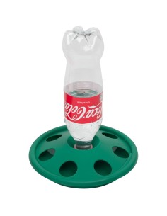 Chick drinker with 7 holes for soda bottle 0.5-1L green