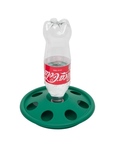 Chick drinker with 7 holes for soda bottle...