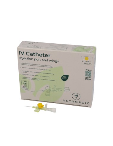 IV Catheter, w/injection port and wings, 0.7 x...