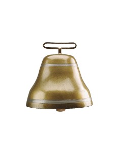 ROUND STEEL BELL, BRASS COLOUR 185 MM
