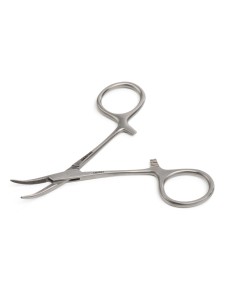 KRUUSE Halsted-Mosquito Artery Forceps, 10 cm / 3.9", curved