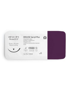 KRUUSE Sacryl Plus Suture, USP 2-0/EP 3, 70 cm/27.5",... 2