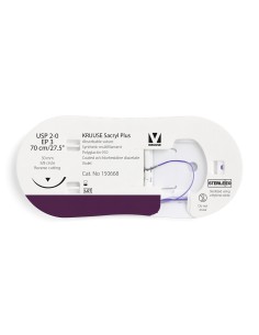 KRUUSE Sacryl Plus Suture, USP 2-0/EP 3, 70 cm/27.5",...