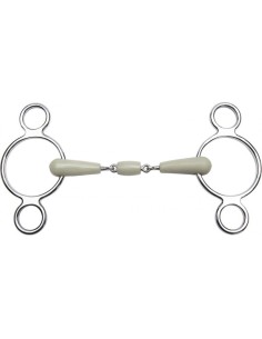 FEELING Flexi double-jointed gag bit, 3-ring cheeks