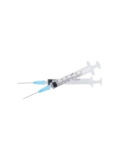 Disposable injection syringe with needle, centered, 2/3... 2