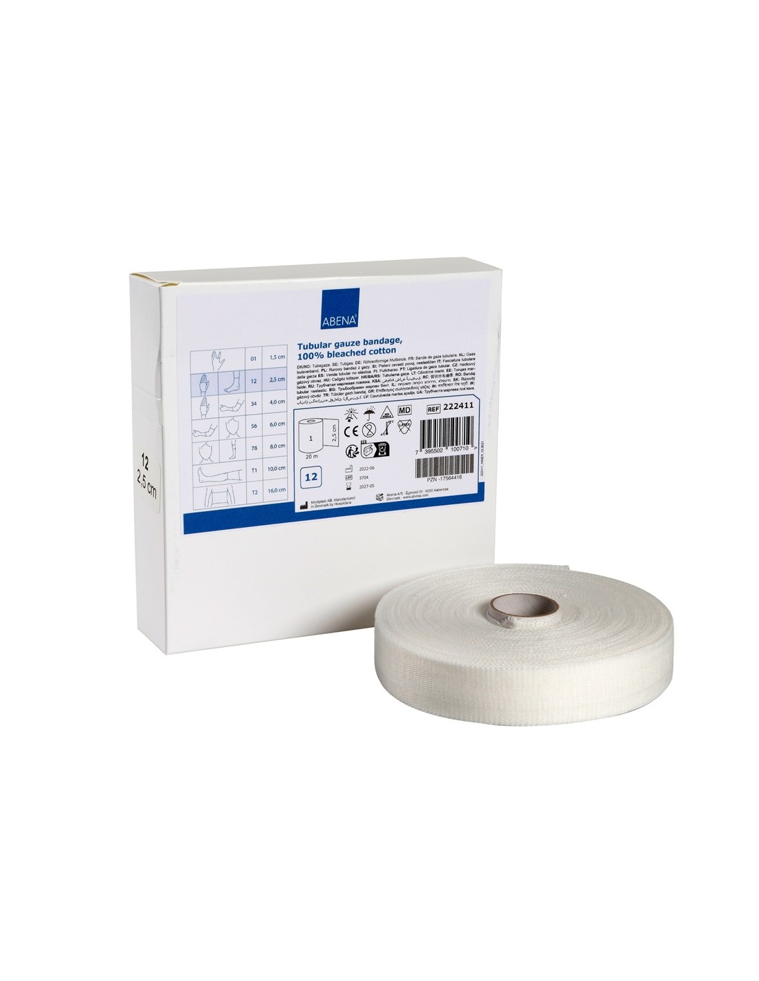 ABENA Tubular Bandage, Tube gauze, 2.5 cm x 20 m, white, 1 pcs
