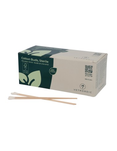 Cotton Swab, 15 cm, wood/cotton, swab at one...