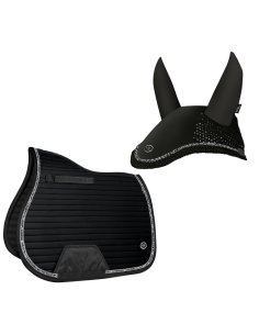 Saddle pad FP AISTAN 2.0 black VS with Fly veil NEPHRITE...