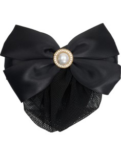 Equipage Agnes Hair Net with Bow black color