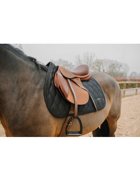 All-Purpose Saddle Pad with fly veil set Equitheme Pearl size Cob/Full