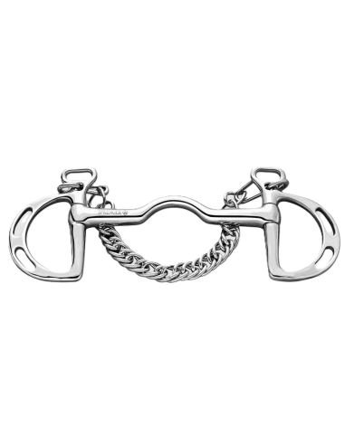 Kimblewick 16 mm rigid mullen mouth with port -...