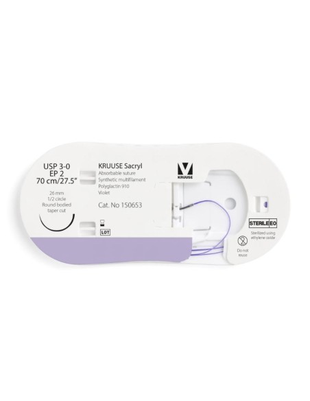 copy of KRUUSE Sacryl Suture, USP 2-0/EP 3, 150 cm/59", violet, without needle
